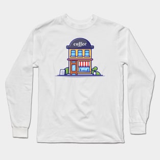 Coffee Shop Cartoon Long Sleeve T-Shirt